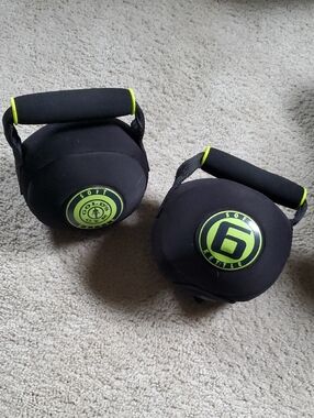 Gold's Gym Soft Kettlebells Set - Black with Neon Green Accents